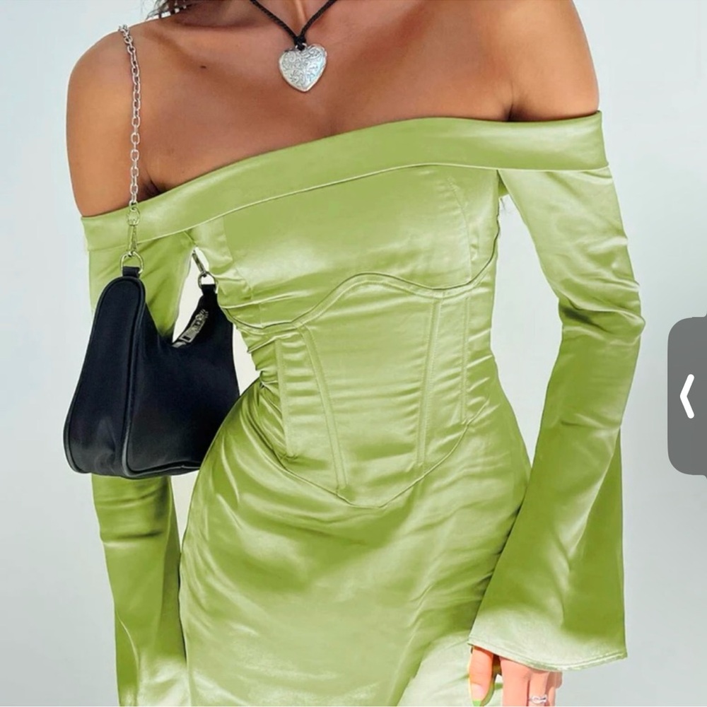 Princess Polly MAYLA CORSET MINI DRESS IN GREEN Size 4